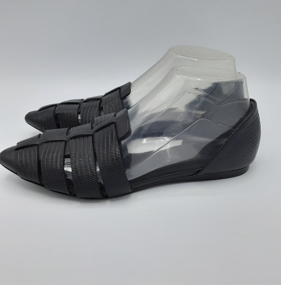 Vince Black Woven Pointed-Toe Flats - Picture 2 of 13